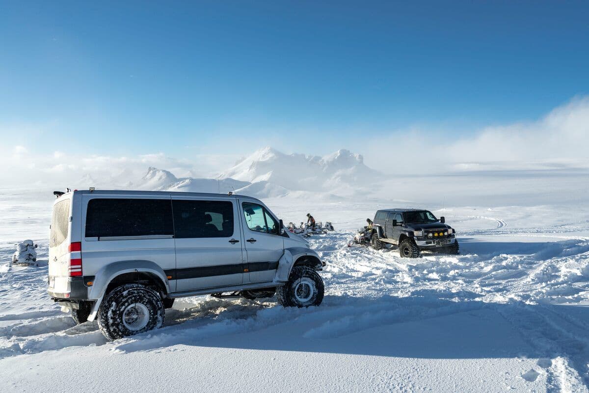 Reykjavík: Langjökull Glacier Snowmobile & Ice Cave Super Jeep Tour image 3